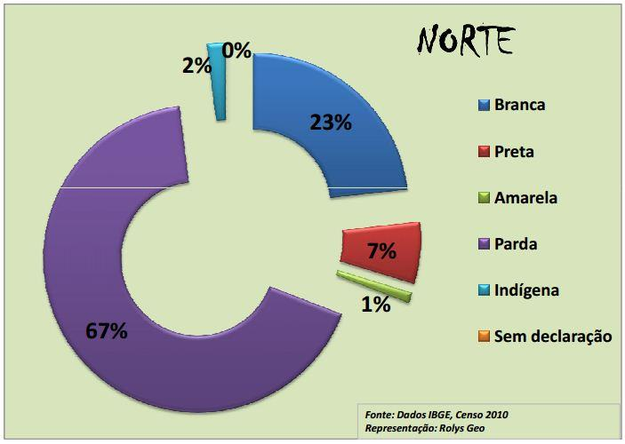 A diversidade étnica As regiões geográficas brasileiras apresentam diferenças na distribuição da população, segundo a