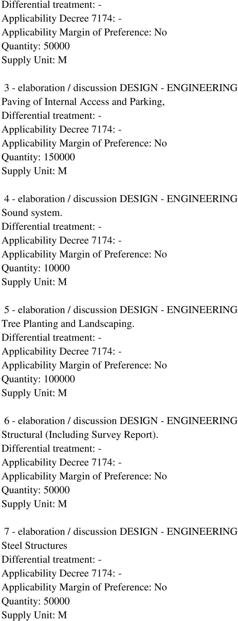 Quantity: 10000 5 - elaboration / discussion DESIGN - ENGINEERING Tree Planting and Landscaping.