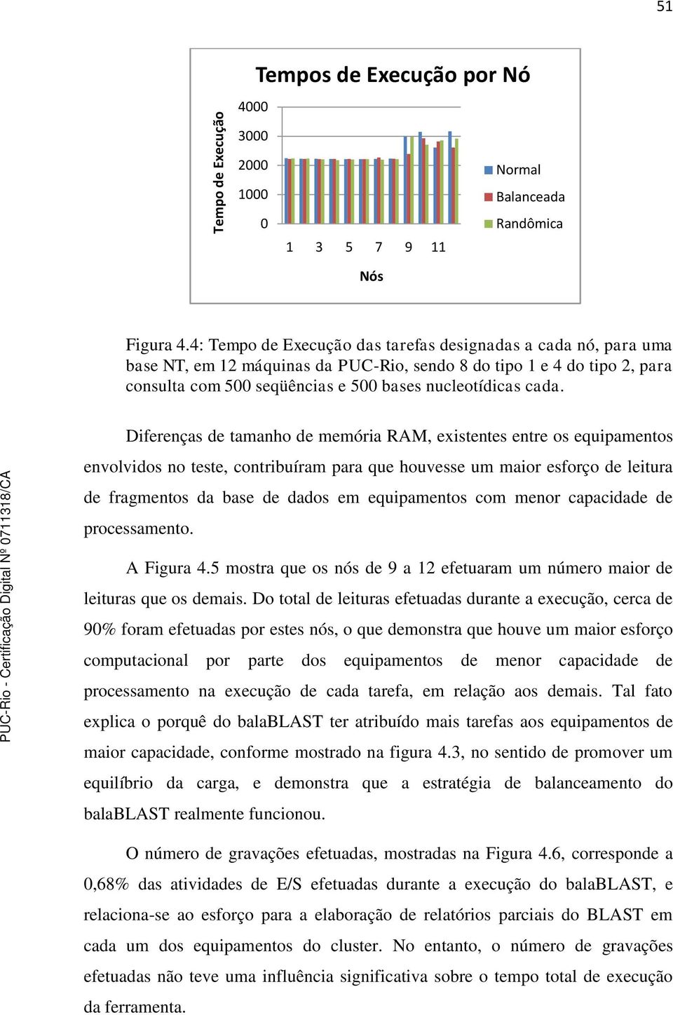 Diferenças de tamanho de memória RAM, existentes entre os equipamentos envolvidos no teste, contribuíram para que houvesse um maior esforço de leitura de fragmentos da base de dados em equipamentos