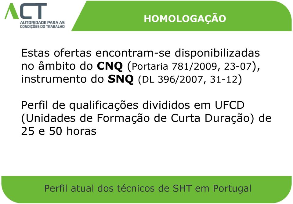 SNQ (DL 396/2007, 31-12) Perfil de qualificações divididos