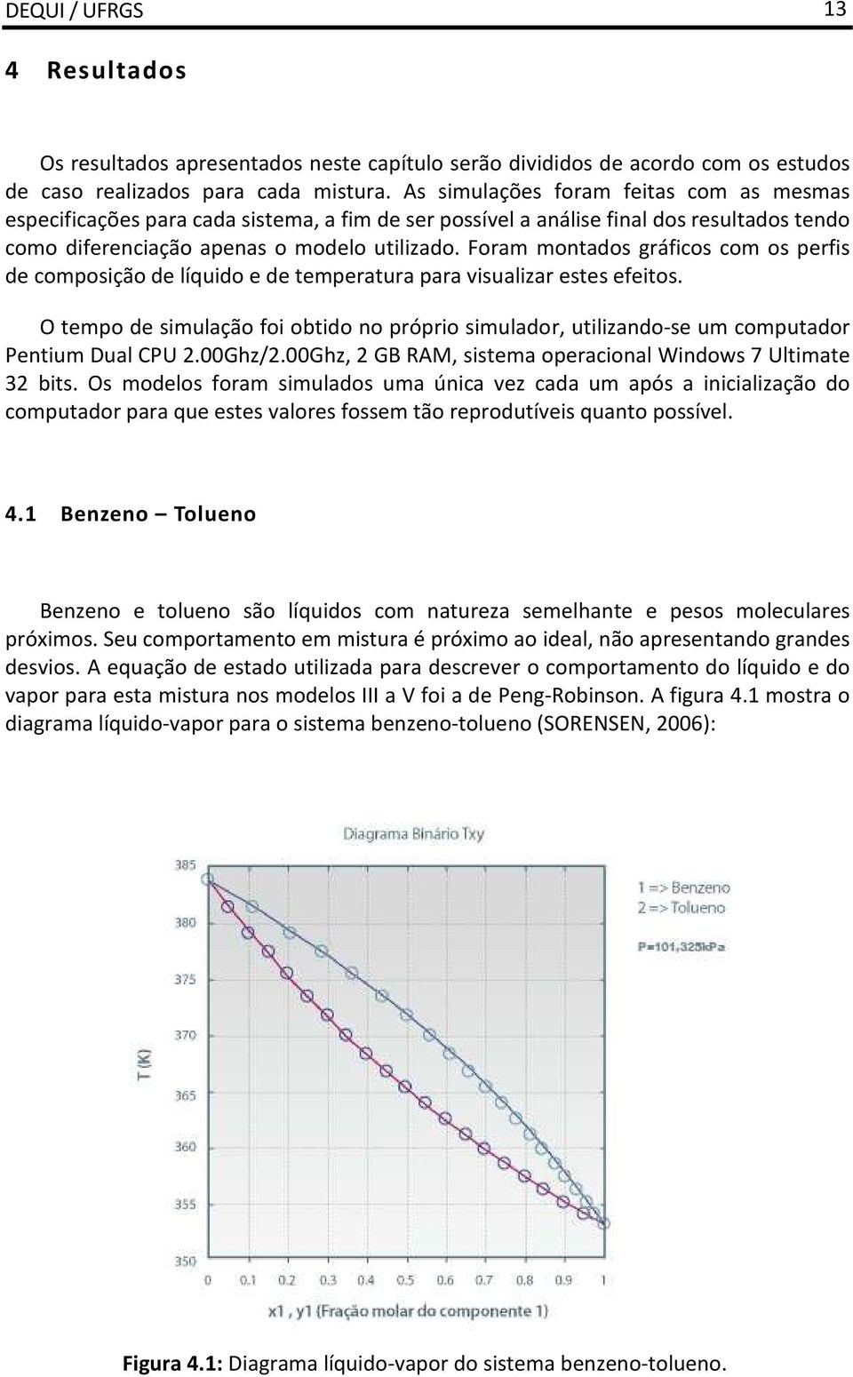 Foram montados gráficos com os perfis de composição de líquido e de temperatura para visualizar estes efeitos.