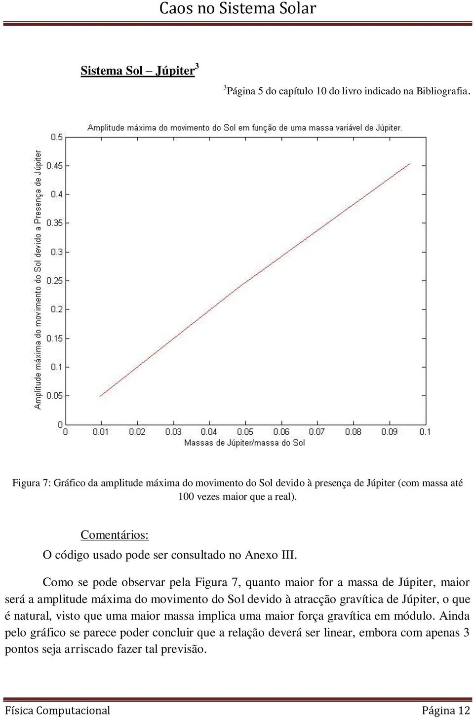 Comentários: O código usado pode ser consultado no Anexo III.