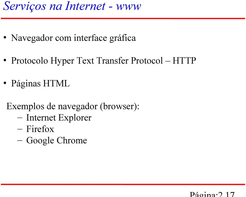 Transfer Protocol HTTP Páginas HTML Exemplos