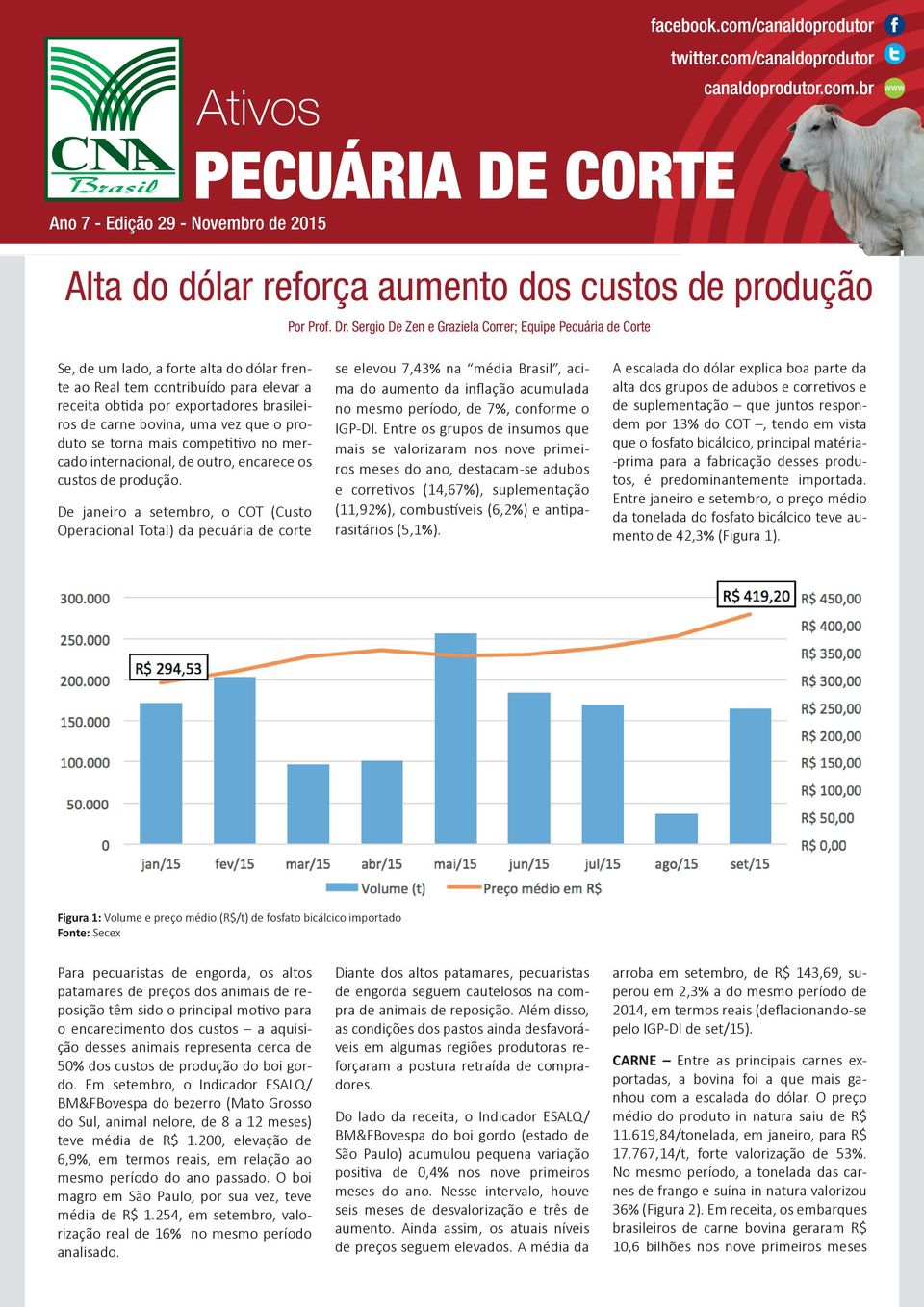 bovina, uma vez que o produto se torna mais competitivo no mercado internacional, de outro, encarece os custos de produção.