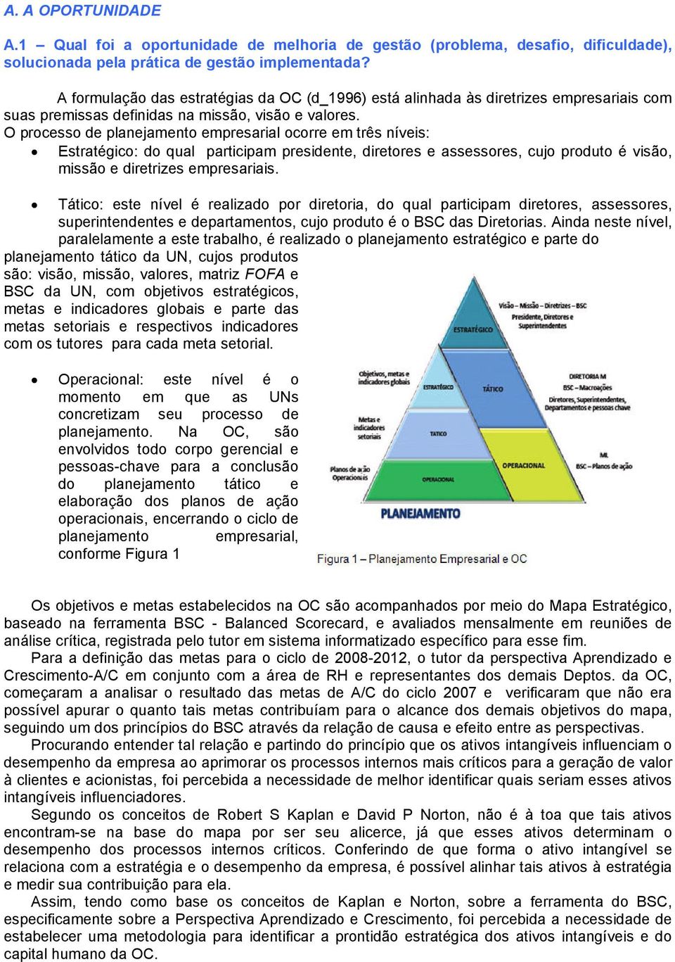 O processo de planejamento empresarial ocorre em três níveis: Estratégico: do qual participam presidente, diretores e assessores, cujo produto é visão, missão e diretrizes empresariais.