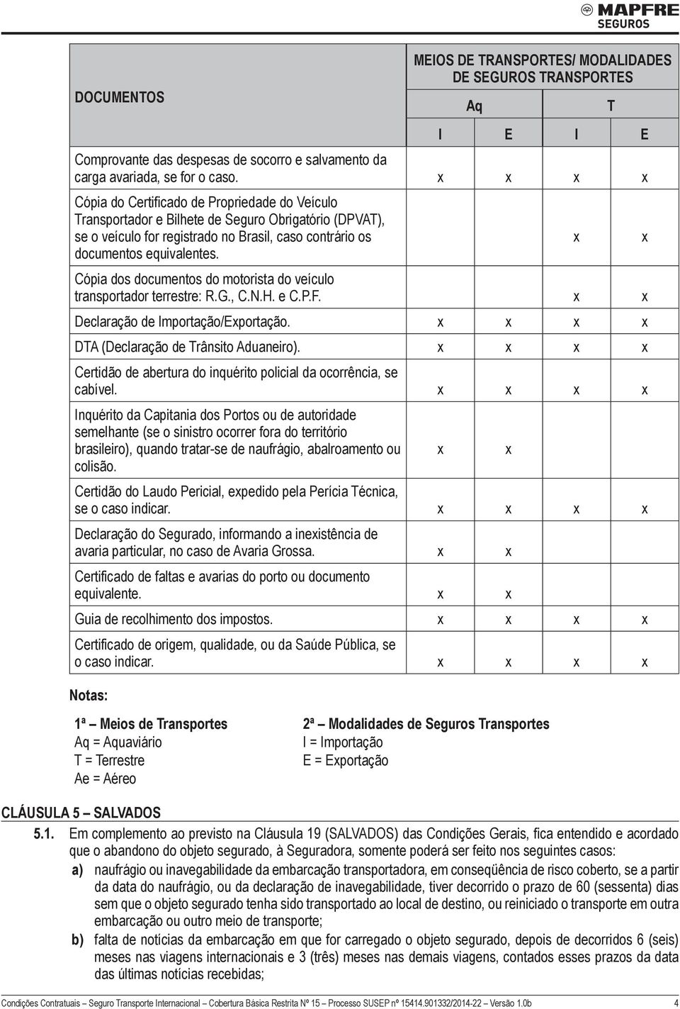 Cópia do Certificado de Propriedade do Veículo Transportador e Bilhete de Seguro Obrigatório (DPVAT), se o veículo for registrado no Brasil, caso contrário os documentos equivalentes.