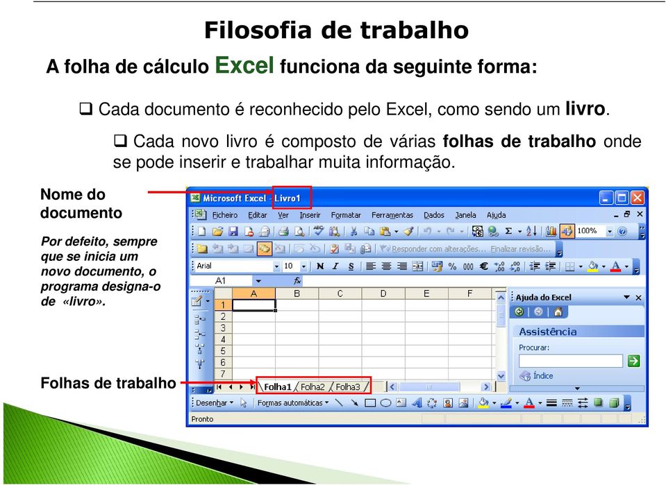 Nome do documento Por defeito, sempre que se inicia um novo documento, o programa designa-o