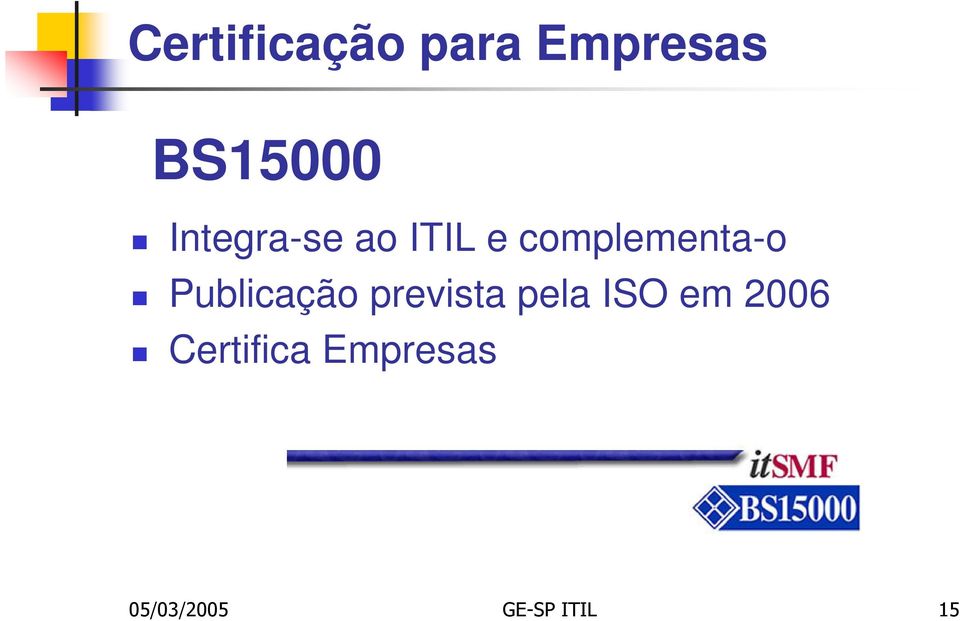 Publicação prevista pela ISO em 2006