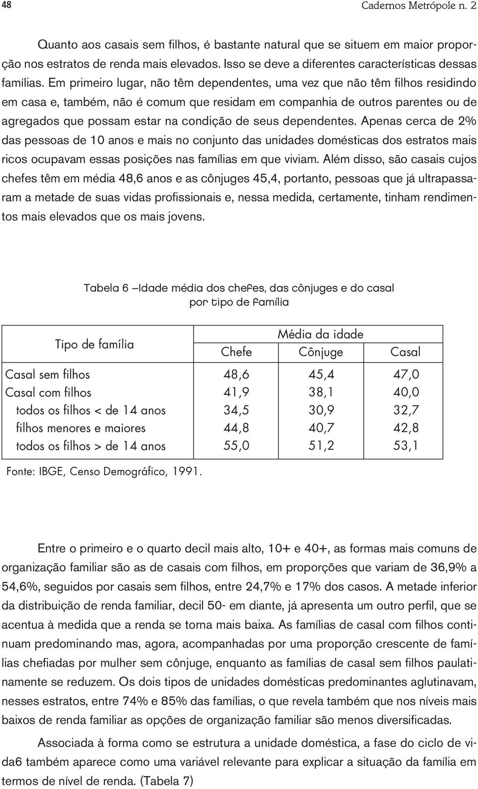 seus dependentes. Apenas cerca de 2% das pessoas de 1 anos e mais no conjunto das unidades domésticas dos estratos mais ricos ocupavam essas posições nas famílias em que viviam.