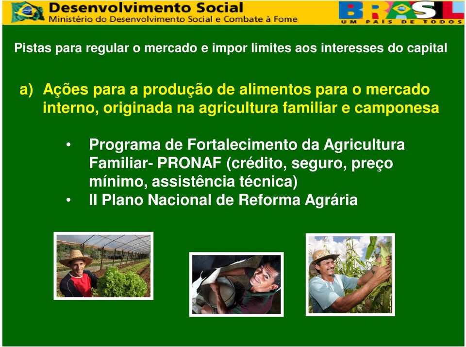 familiar e camponesa Programa de Fortalecimento da Agricultura Familiar- PRONAF