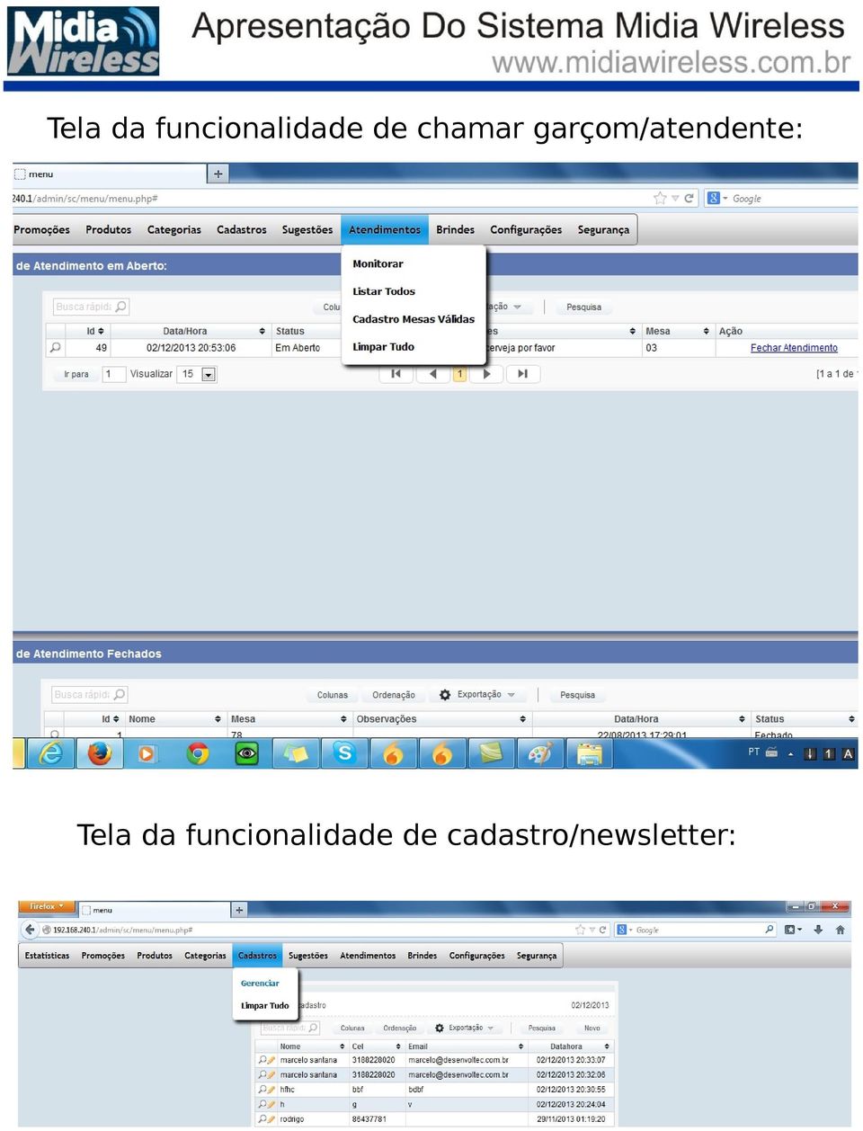 garçom/atendente:  de