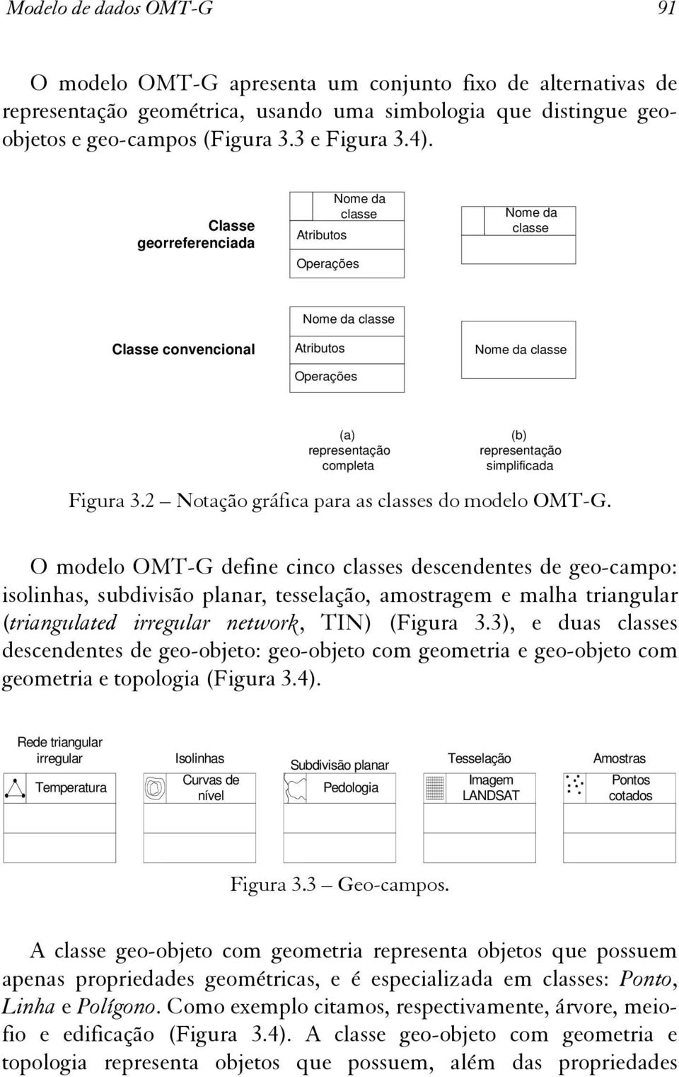 simplificada Figura 3.2 Notação gráfica para as classes do modelo OMT-G.