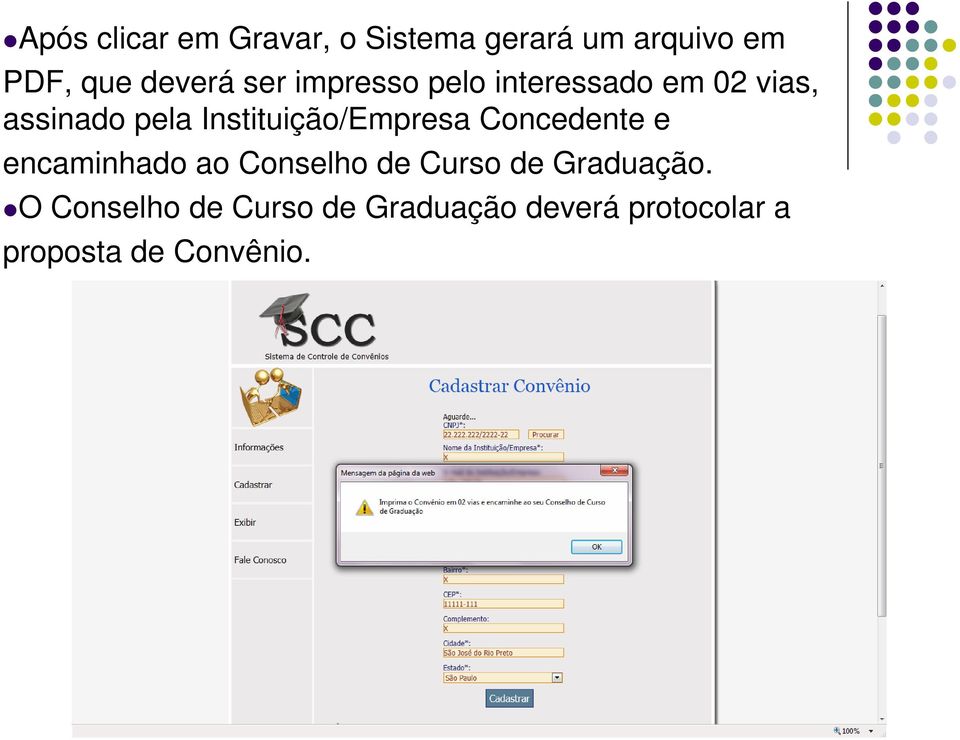 Instituição/Empresa Concedente e encaminhado ao Conselho de Curso de