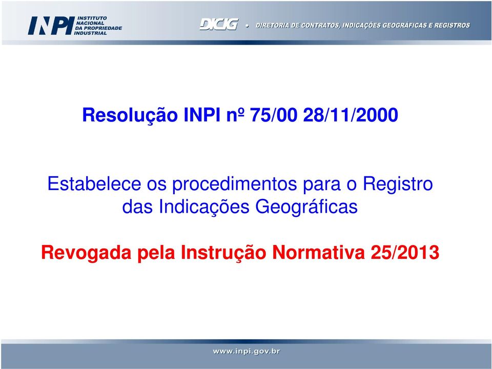 Registro das Indicações Geográficas