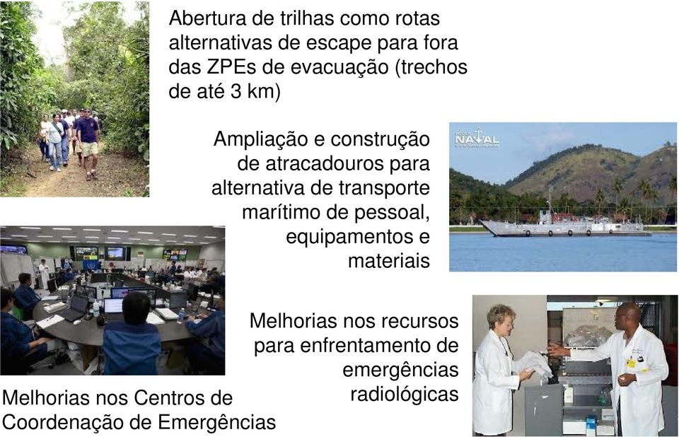 atracadouros para alternativa de transporte marítimo de pessoal, equipamentos e materiais