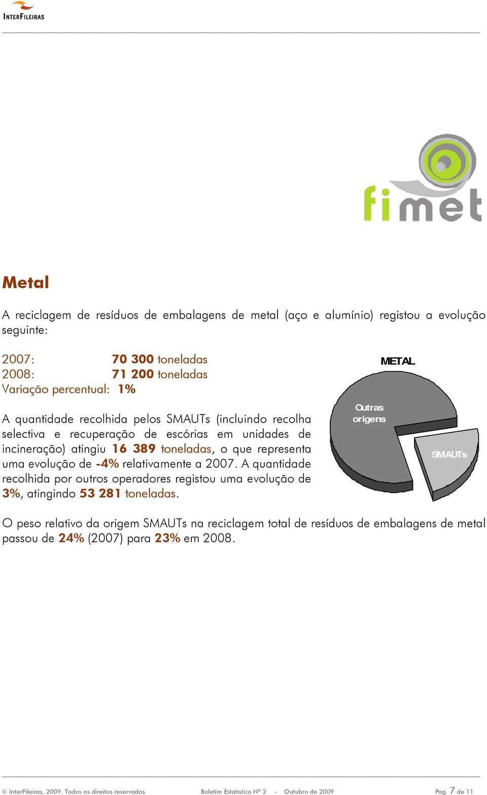 relativamente a 2007. A quantidade recolhida por outros operadores registou uma evolução de 3%, atingindo 53 281 toneladas.