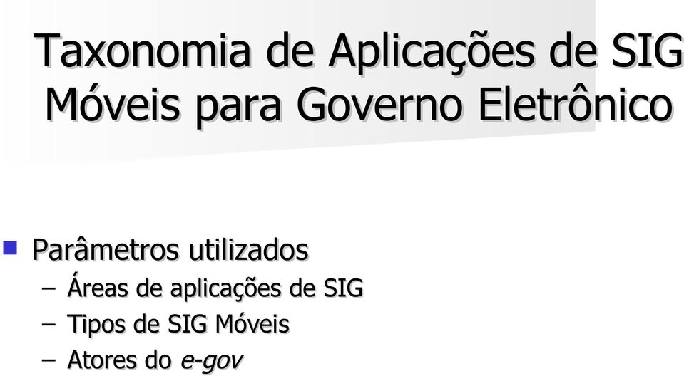 aplicações de SIG