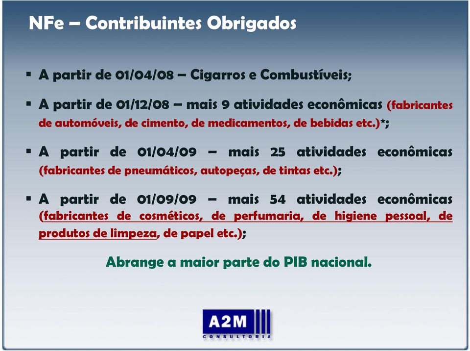 )*; A partir de 01/04/09 mais 25 atividades econômicas (fabricantes de pneumáticos, autopeças, de tintas etc.