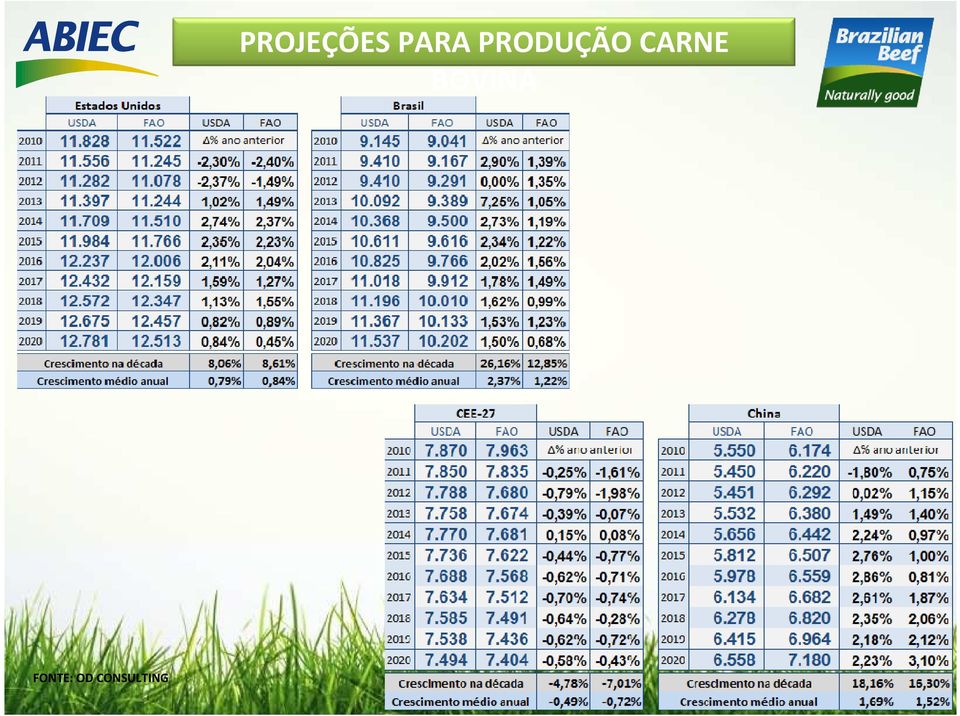 PROJEÇÕES PARA