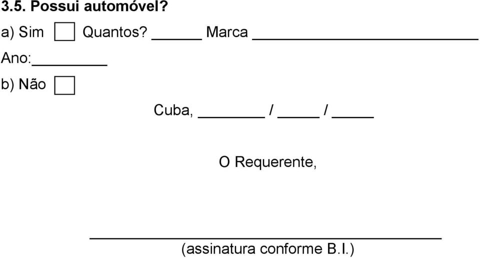 Marca Ano: b) Não Cuba, /