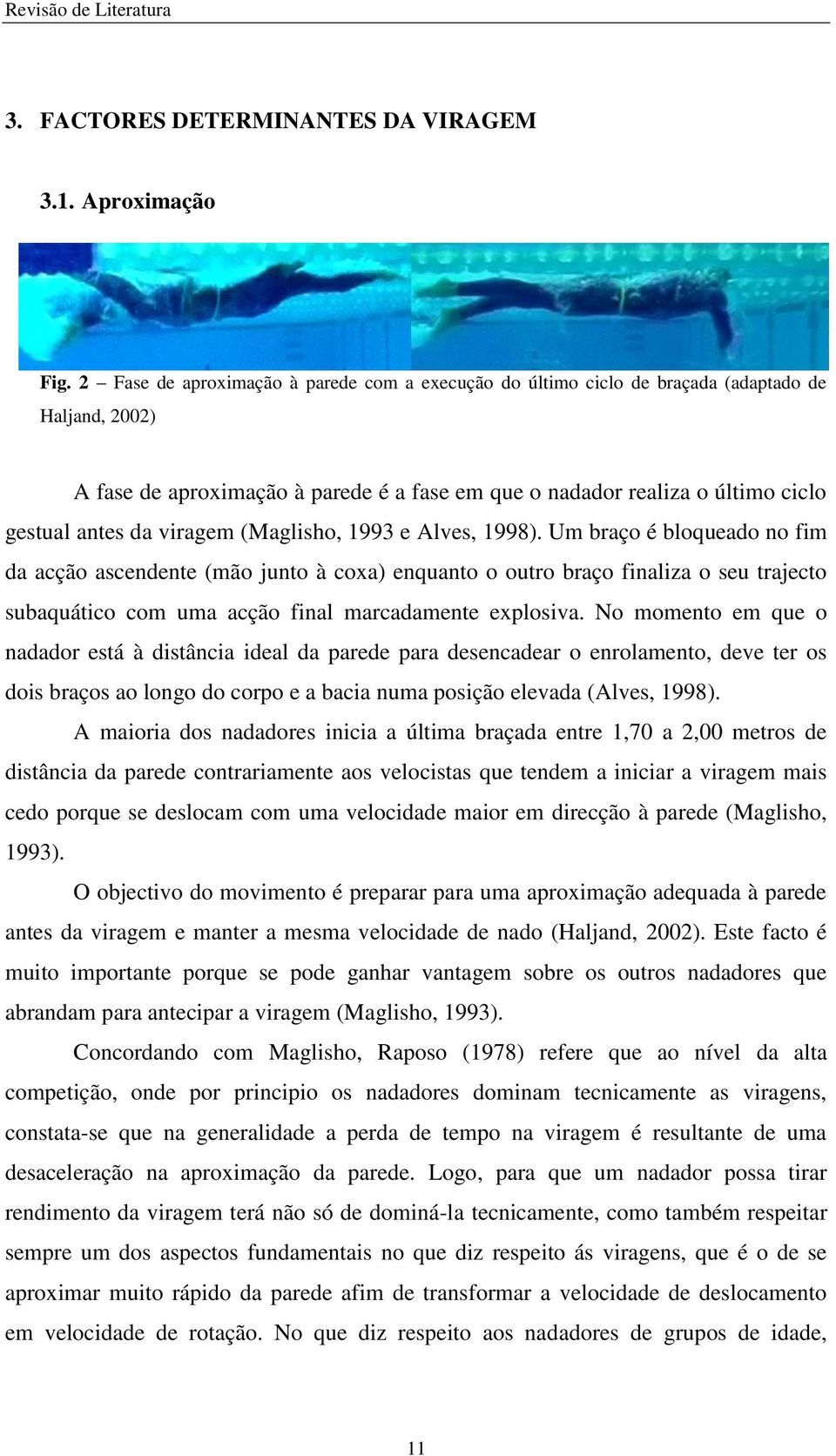 viragem (Maglisho, 1993 e Alves, 1998).