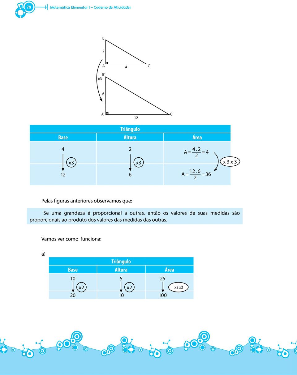 6 2 = 36 3 3 Pelas figuras anteriores observamos que: Se uma grandeza é proporcional a outras, então