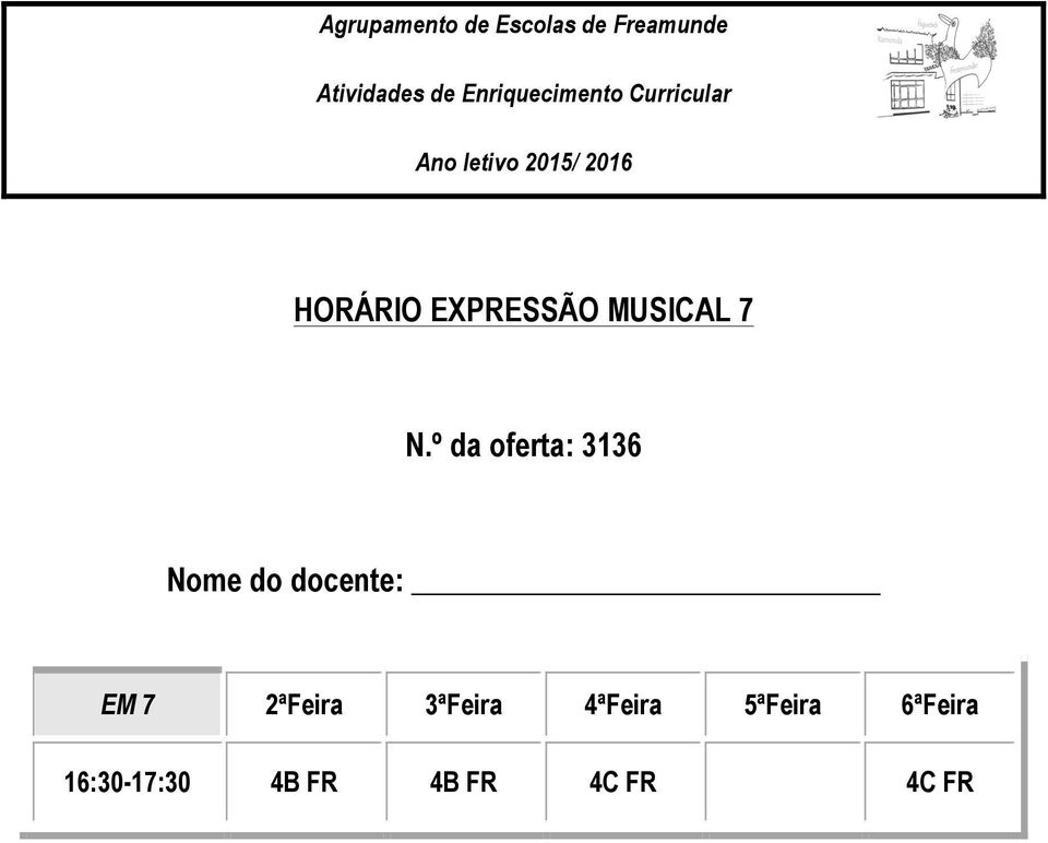 3ªFeira 4ªFeira 5ªFeira 6ªFeira