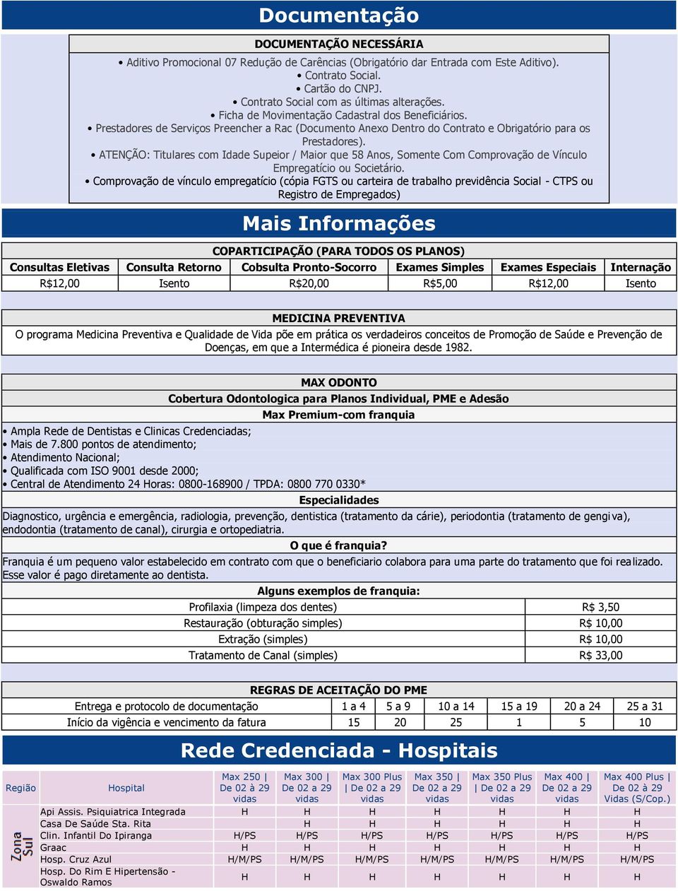 ATENÇÃO: Titulares com Idade Supeior / Maior que 58 Anos, Somente Com Comprovação de Vínculo Empregatício ou Societário.