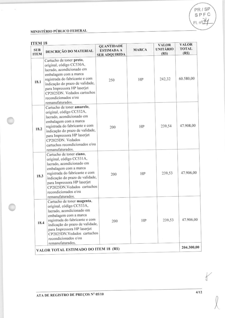 validade, para Impressora HP laserjet CP2025DN.