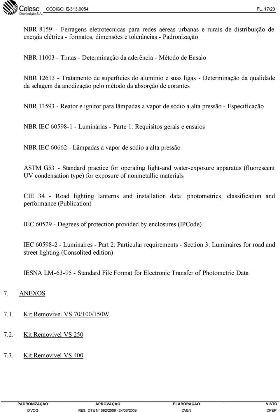 da aderência - Método de Ensaio NBR 12613 - Tratamento de superfícies do alumínio e suas ligas - Determinação da qualidade da selagem da anodização pelo método da absorção de corantes NBR 13593 -