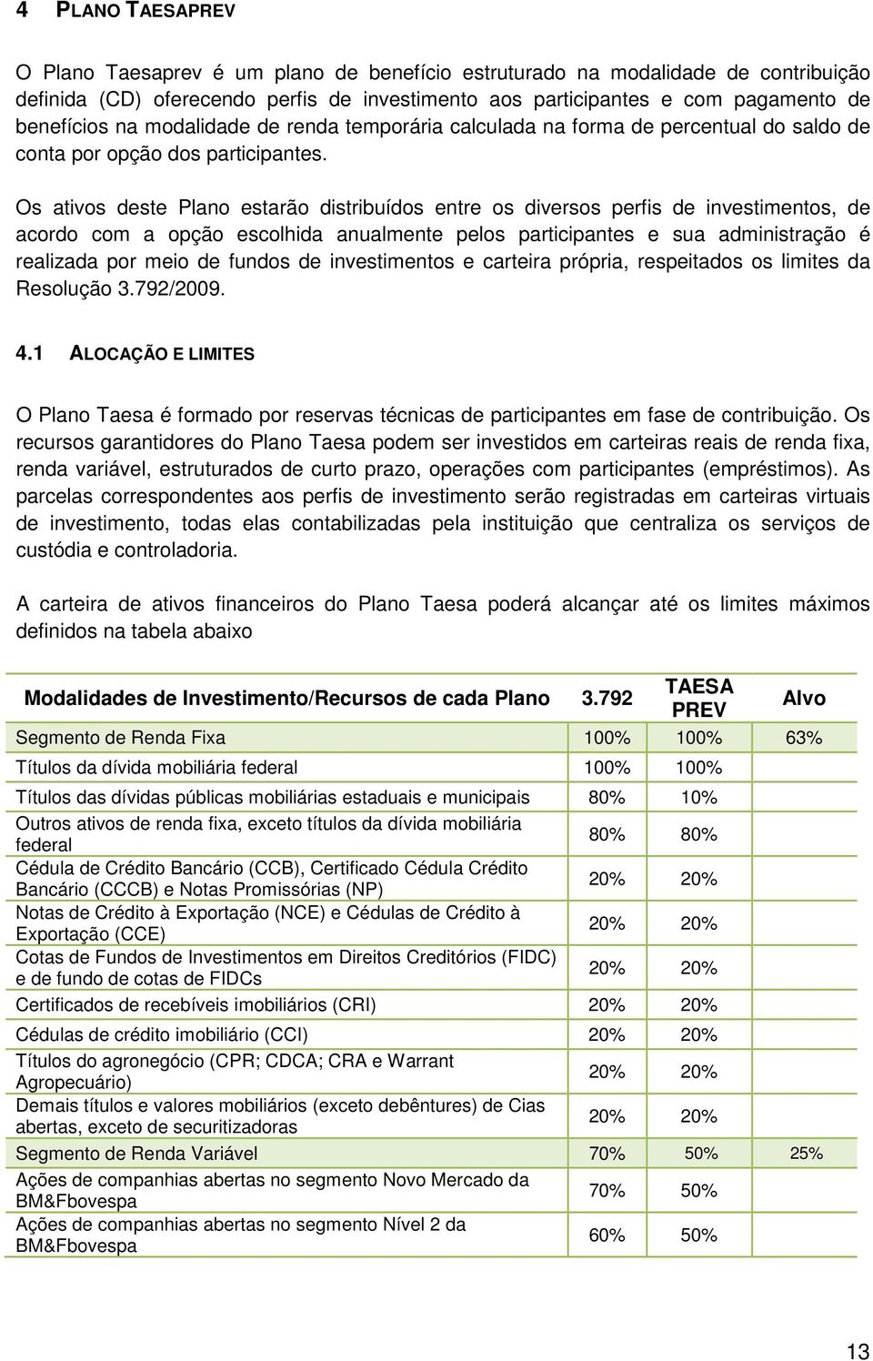 Os ativos deste Plano estarão distribuídos entre os diversos perfis de investimentos, de acordo com a opção escolhida anualmente pelos participantes e sua administração é realizada por meio de fundos