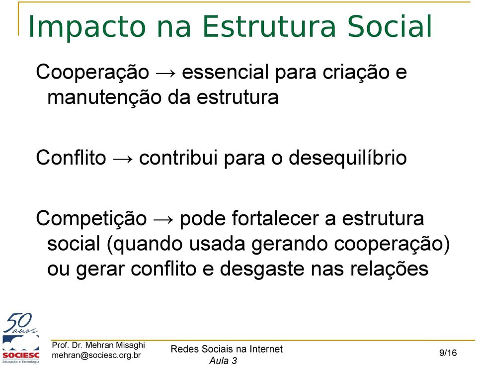 Competição pode fortalecer a estrutura social (quando usada