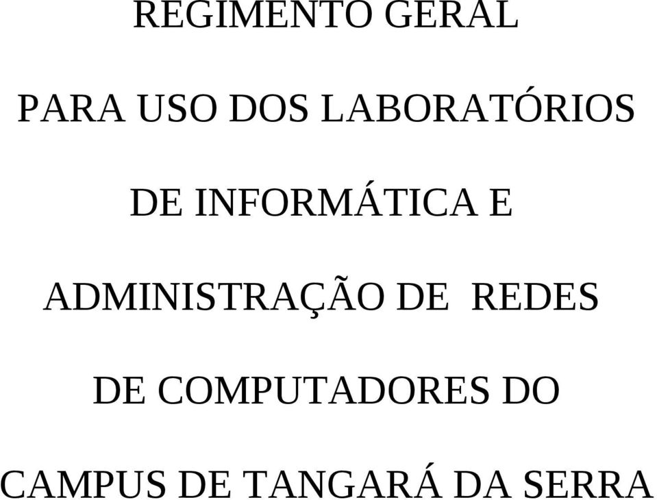 ADMINISTRAÇÃO DE REDES DE