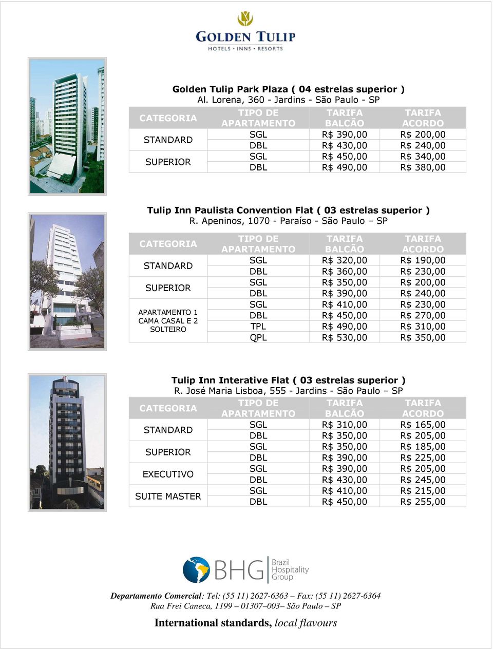 Apeninos, 1070 - Paraíso - São Paulo SP 1 CAMA CASAL E 2 SOLTEIRO SGL R$ 320,00 R$ 190,00 DBL R$ 360,00 R$ 230,00 SGL R$ 350,00 R$ 200,00 DBL R$ 390,00 R$ 240,00 SGL R$ 410,00 R$ 230,00 DBL R$ 450,00