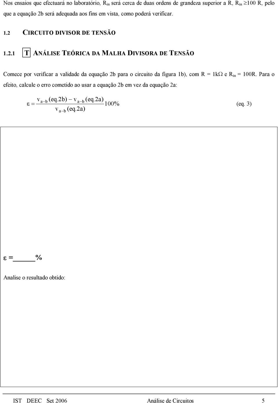 CIRCUITO DIVISOR DE TENSÃO 1.2.