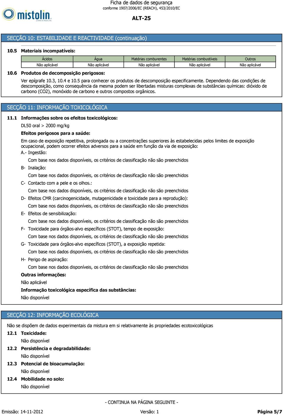 Dependendo das condições de descomposição, como consequência da mesma podem ser libertadas misturas complexas de substâncias químicas: dióxido de carbono (CO2), monóxido de carbono e outros compostos