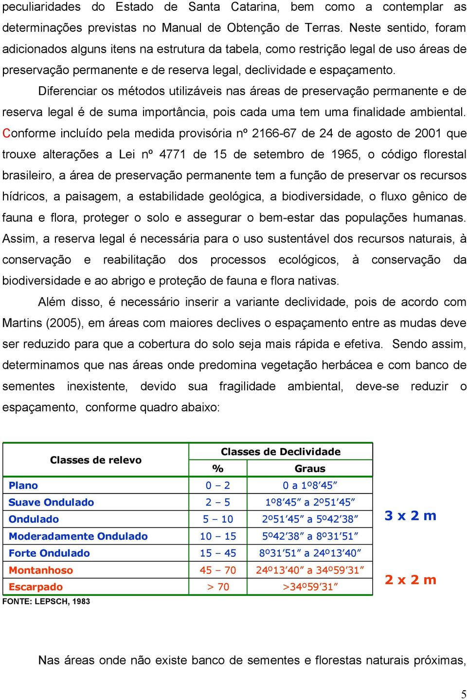 Diferenciar os métodos utilizáveis nas áreas de preservação permanente e de reserva legal é de suma importância, pois cada uma tem uma finalidade ambiental.