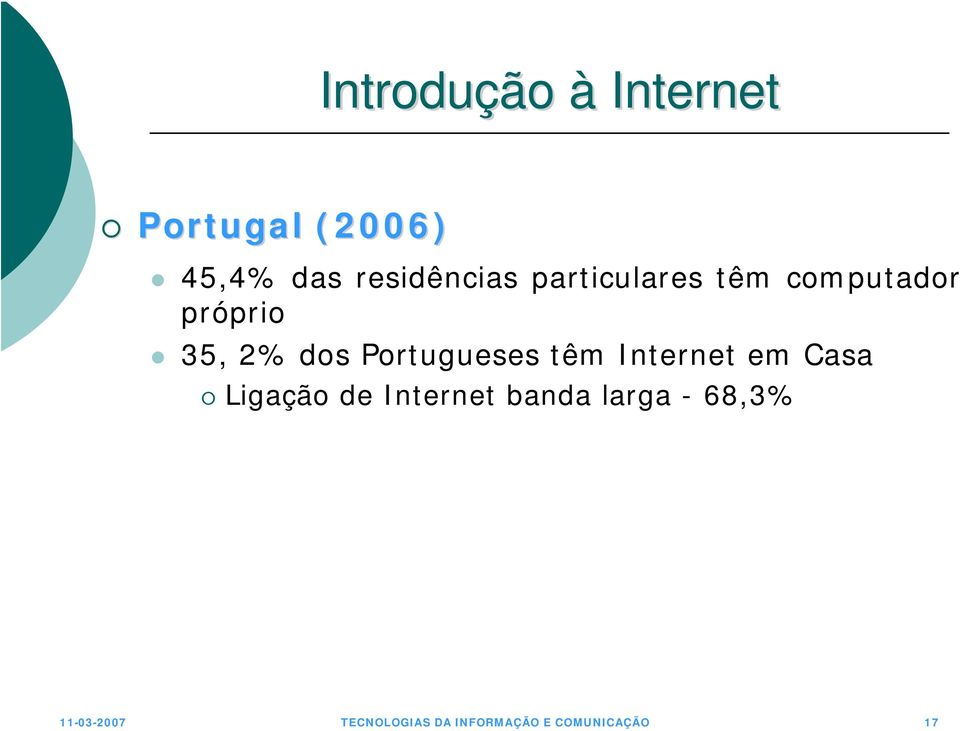 Portugueses têm Internet em Casa Ligação de Internet