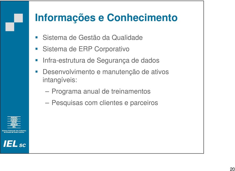 dados Desenvolvimento e manutenção de ativos intangíveis: