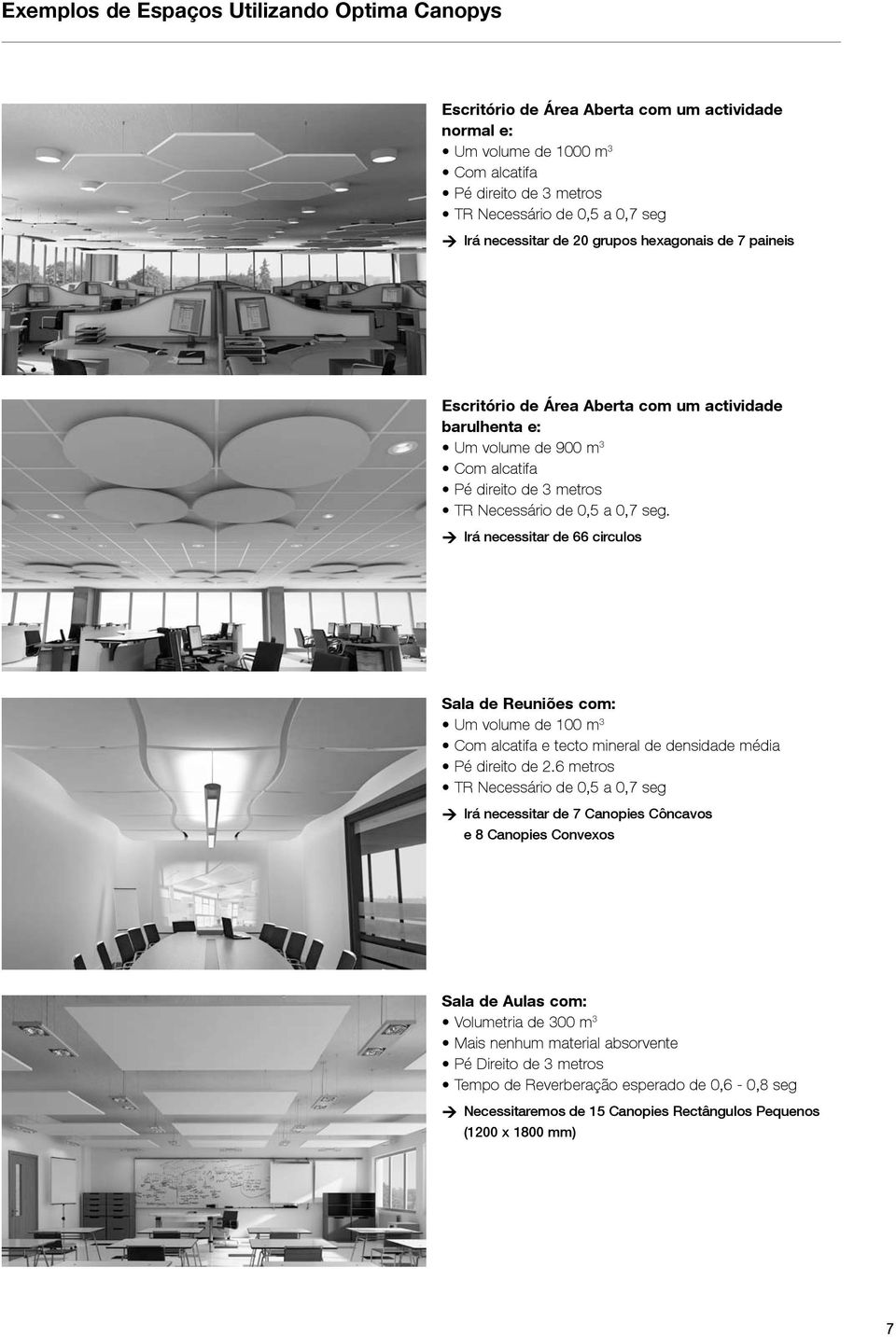 Ú Irá necessitar de 66 circulos Sala de Reuniões com: Um volume de 100 m 3 Com alcatifa e tecto mineral de densidade média Pé direito de 2.