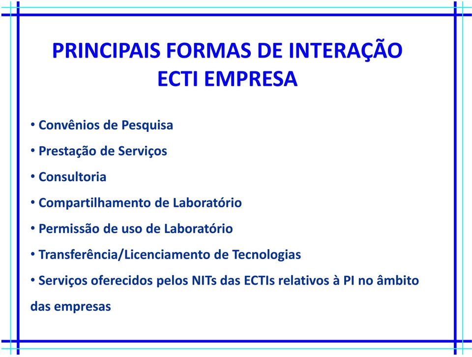 Permissão de uso de Laboratório Transferência/Licenciamento de