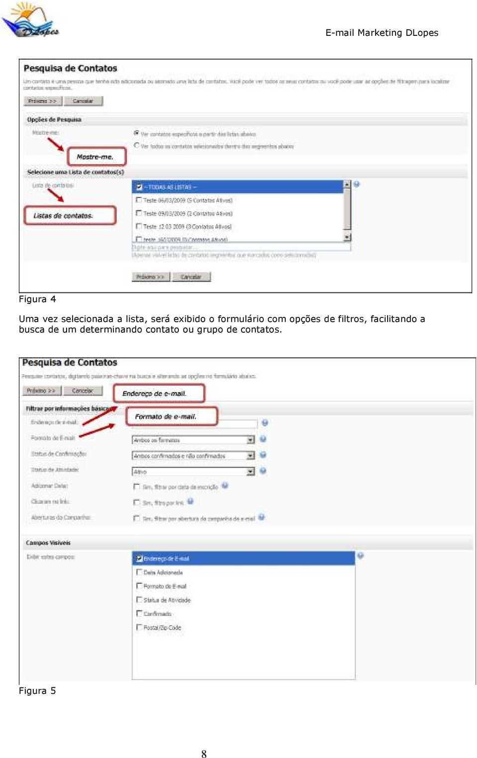 filtros, facilitando a busca de um