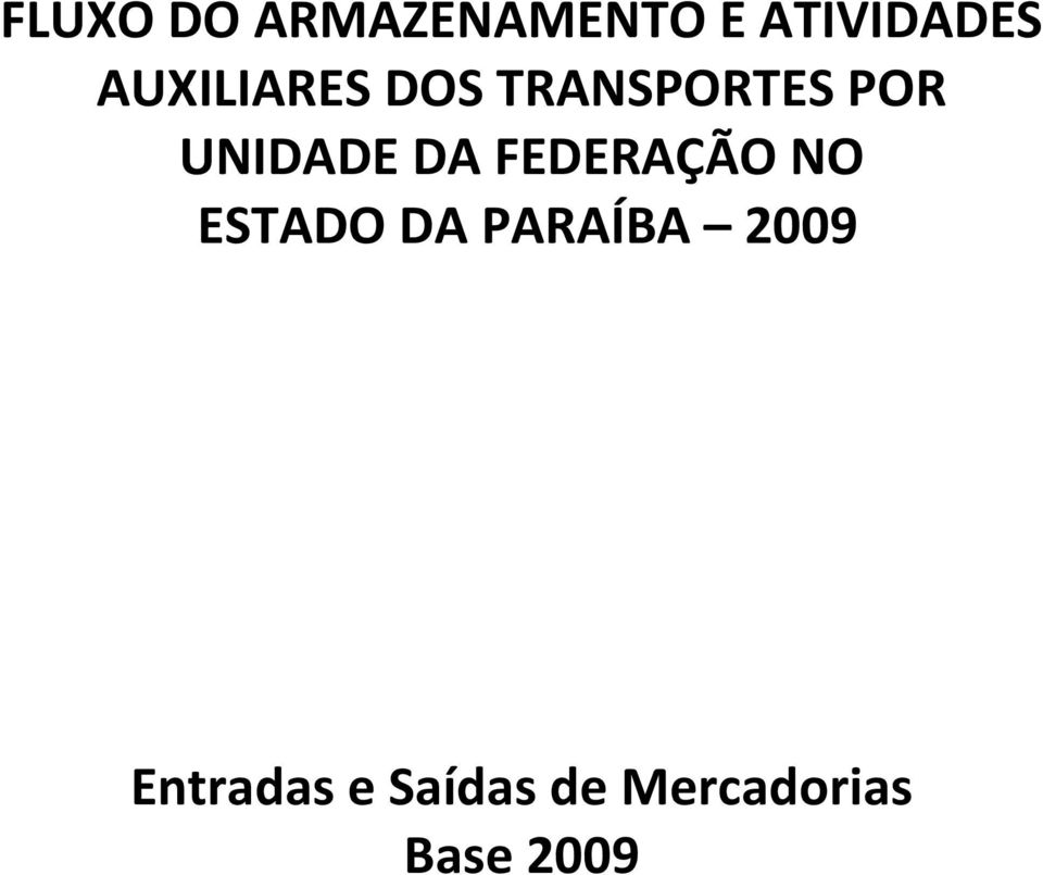 FEDERAÇÃO NO ESTADO DA PARAÍBA 2009