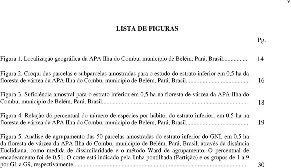 Suficiência amostral para o estrato inferior em 0,5 ha na floresta de várzea da APA Ilha do Combu, município de Belém, Pará, Brasil... Figura 4.
