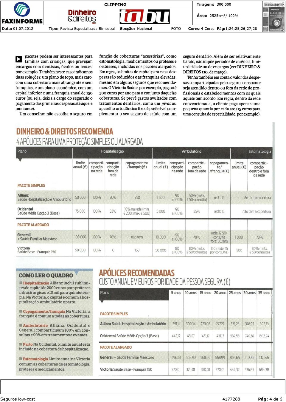 comparticipações e franquias ou copagamentos).