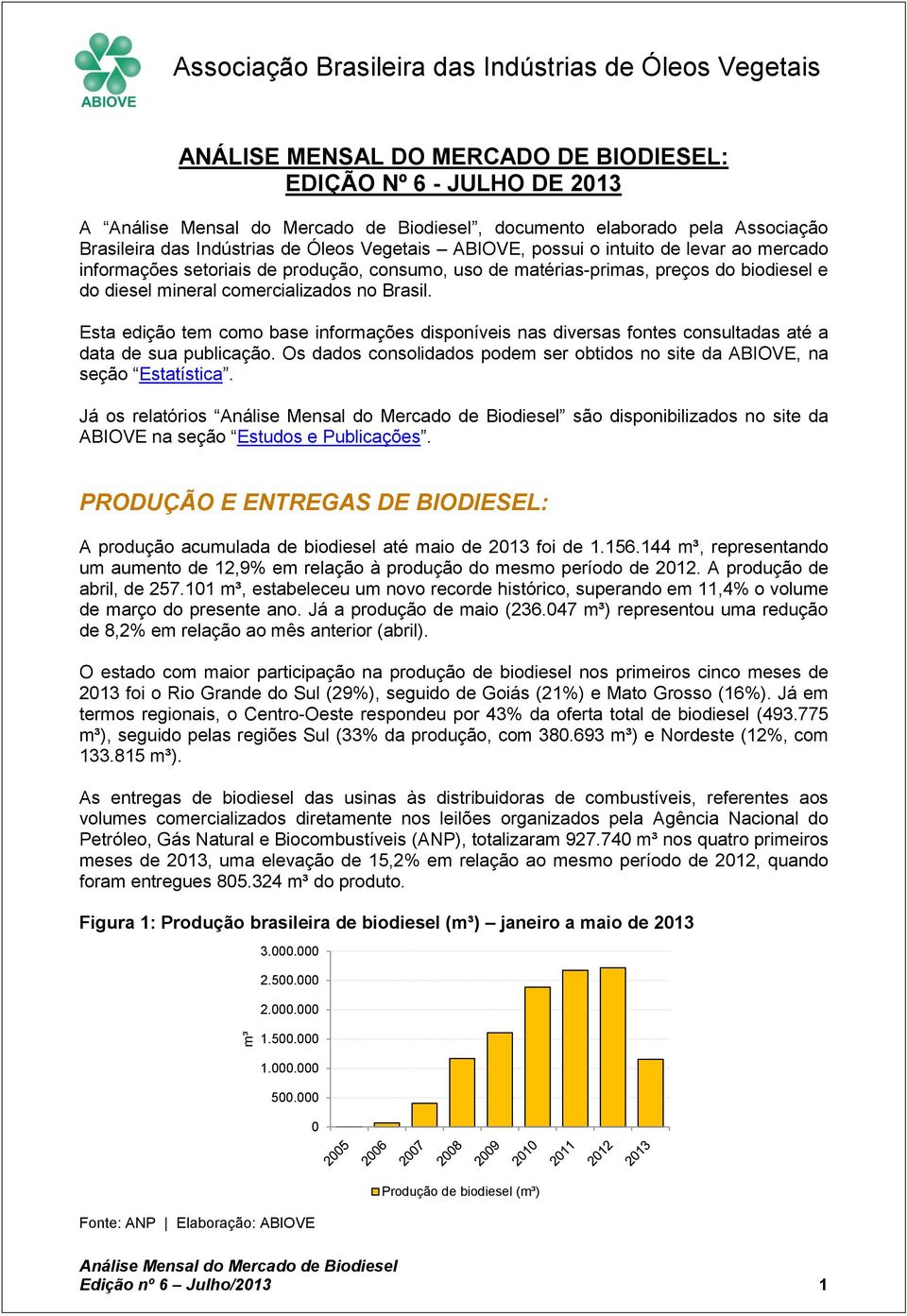 Esta edição tem como base informações disponíveis nas diversas fontes consultadas até a data de sua publicação. Os dados consolidados podem ser obtidos no site da ABIOVE, na seção Estatística.