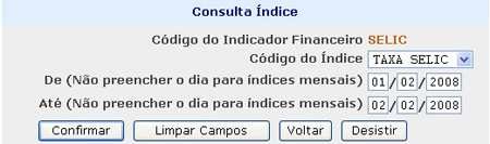 Índices Financeiros Consultar Índices Visão Geral Através dessa consulta, o Participante tem acesso a relação de indicadores financeiros cadastrados pela Cetip e seus respectivos índices de