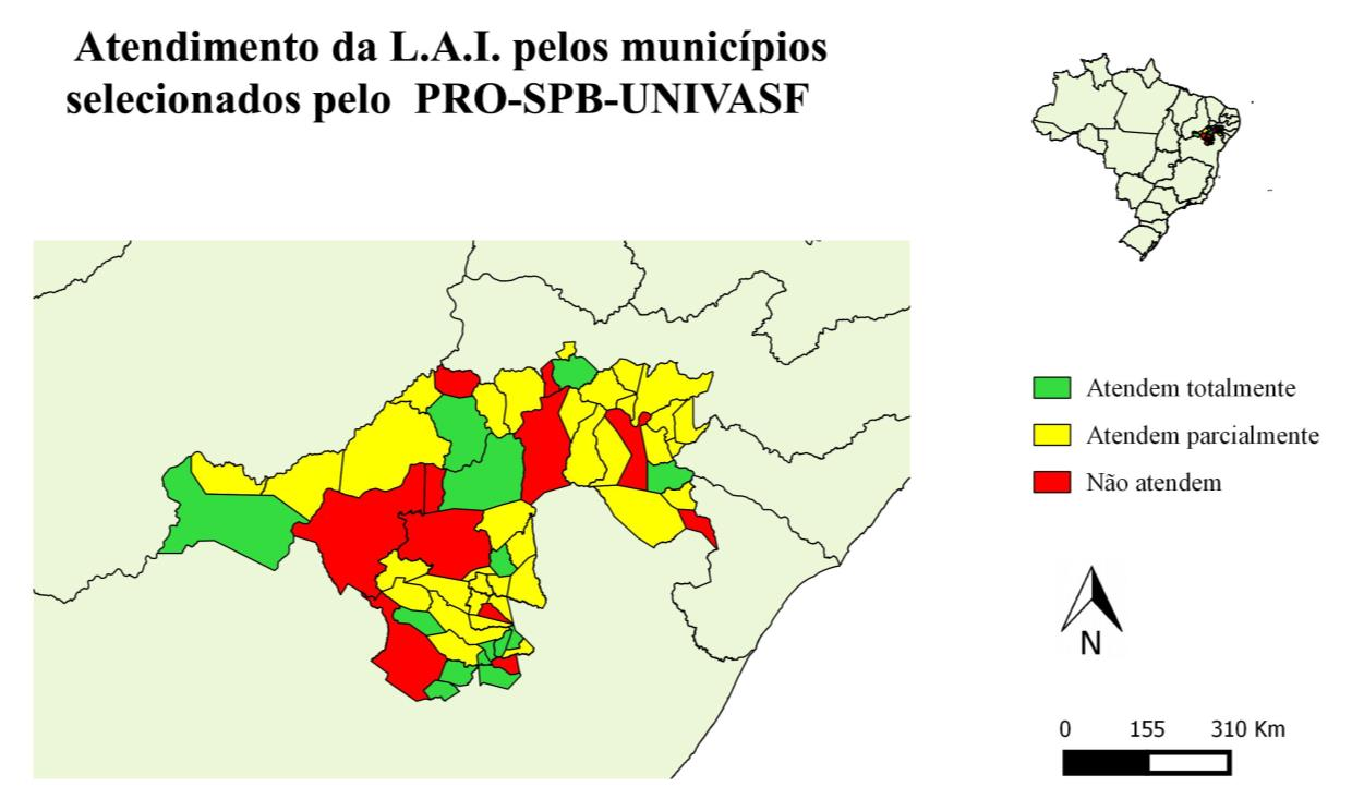 os Figura 3. Mapa de classificação dos municípios nas microrregiões Observou-se uma carência de grande parte dos municípios quanto a adesão à Lei de Acesso à Informação.