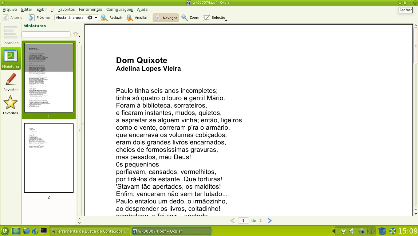 4. Ao visualizar a tela de resposta, observe, na janela principal da ferramenta de busca, o conteúdo selecionado; 5.