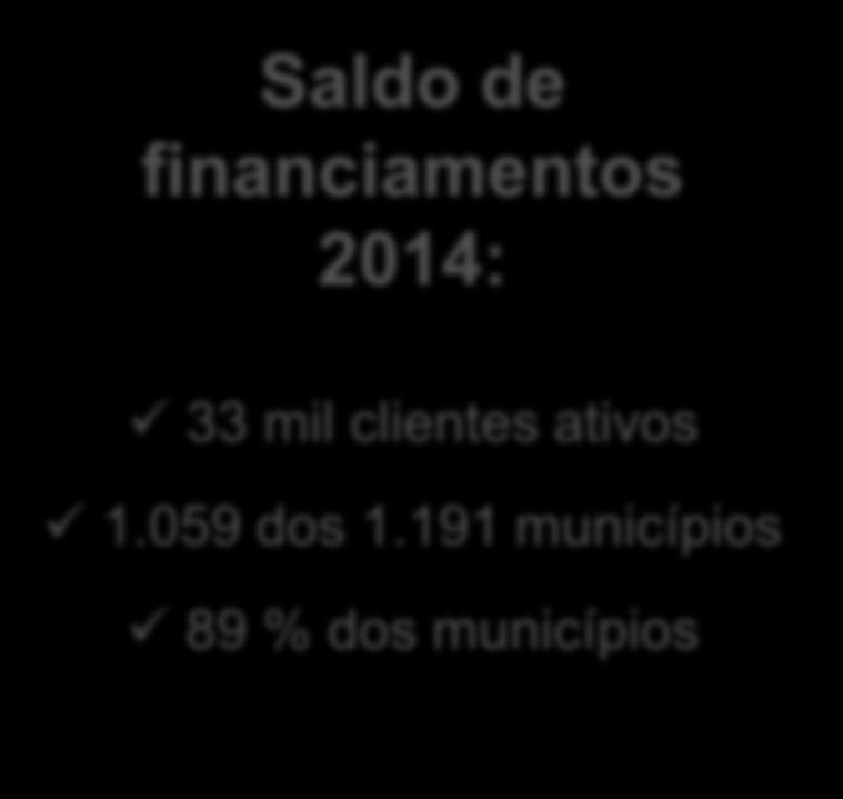 BRDE Presença Saldo de financiamentos 2014: 33 mil